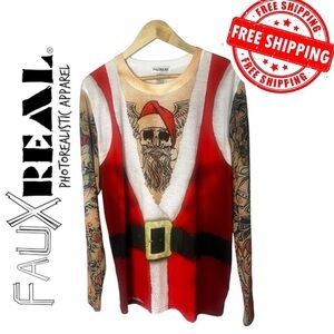 Faux Real Photo Realistic Motorcycle Gang Shirt Tattoo Sleeves  XL FREE SHIPPING